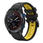 For Garmin Descent MK 2i 26mm Two-Color Sports Silicone Watch Band(Black+Yellow)