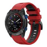 For Garmin Descent MK 2i 26mm Two-Color Sports Silicone Watch Band(Red+Black)