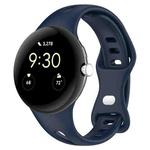 For Google Pixel Watch Water Drop Slimming Butterfly Button Solid Silicone Band(Midnight Blue)