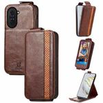 For Huawei Nova 10 Zipper Wallet Vertical Flip Leather Phone Case(Brown)