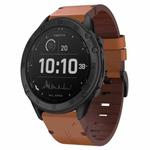 For Garmin Tactix Delta 26mm Leather Steel Buckle Watch Band(Brown)