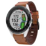 For Garmin Approach S62 22mm Leather Steel Buckle Watch Band(Brown)