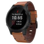 For Garmin Forerunner 945 22mm Leather Steel Buckle Watch Band(Brown)