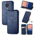 For Nokia C21 Cubic Grid Pressed Magnetic Leather Phone Case(Blue)