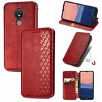 For Nokia C21 Cubic Grid Pressed Magnetic Leather Phone Case(Red)