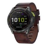 For Garmin Enduro 2 26mm Leather Steel Buckle Watch Band(Brown)