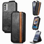 For Nokia G60 Splicing Wallet Card Holder Vertical Flip Leather Phone Case(Black)