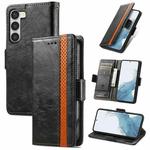 For Samsung Galaxy S23 5G CaseNeo Splicing Dual Magnetic Buckle Leather Phone Case(Black)