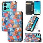 For vivo V25 CaseNeo Colorful Magnetic Leather Phone Case(Rhombus Mandala)