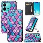 For vivo V25 CaseNeo Colorful Magnetic Leather Phone Case(Purple Scales)