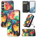 For Samsung Galaxy S23 5G CaseNeo Colorful Magnetic Leather Phone Case(Colorful Cloud)