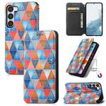For Samsung Galaxy S23 5G CaseNeo Colorful Magnetic Leather Phone Case(Rhombus Mandala)