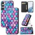 For Samsung Galaxy S23 5G CaseNeo Colorful Magnetic Leather Phone Case(Purple Scales)