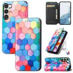 For Samsung Galaxy S23 5G CaseNeo Colorful Magnetic Leather Phone Case(Colorful Cube)