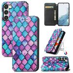 For Samsung Galaxy S23+ 5G CaseNeo Colorful Magnetic Leather Phone Case(Purple Scales)