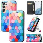 For Samsung Galaxy S23+ 5G CaseNeo Colorful Magnetic Leather Phone Case(Colorful Cube)