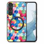 For Samsung Galaxy S23 5G Colored Drawing Leather Back Cover Magsafe Phone Case(Magic Space)