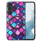 For Samsung Galaxy S23 5G Colored Drawing Leather Back Cover Magsafe Phone Case(Purple Scales)