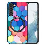 For Samsung Galaxy S23 5G Colored Drawing Leather Back Cover Magsafe Phone Case(Colorful Cube)