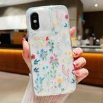 For iPhone X / XS Fresh Small Floral Phone Case  Drop Glue Protective Cover(D04 Colorful Floral)