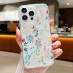 For iPhone 15 Pro Max Fresh Small Floral Phone Case  Drop Glue Protective Cover(D04 Colorful Floral)