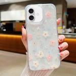 For iPhone 16 Fresh Small Floral Epoxy TPU Phone Case(D02 Hand-painted Flower)