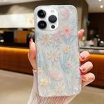 For iPhone 16 Pro Fresh Small Floral Epoxy TPU Phone Case(D03 Floral Pink)