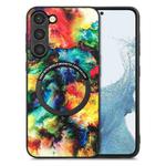 For Samsung Galaxy S23+ 5G Colored Drawing Leather Back Cover Magsafe Phone Case(Colorful Cloud)