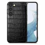 For Samsung Galaxy S23+ 5G Crocodile Grain Leather Back Cover Phone Case(Black)
