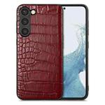 For Samsung Galaxy S23+ 5G Crocodile Grain Leather Back Cover Phone Case(Red)