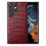 For Samsung Galaxy S23 Ultra 5G Crocodile Grain Leather Back Cover Phone Case(Red)