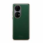 Suteni Litchi Leather Electroplated Soft Edge Phone Case For Huawei P50 Pro(Green)