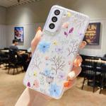 For Samsung Galaxy A52  5G / 4G Fresh Small Floral Epoxy TPU Phone Case(Blue Flowers 5)