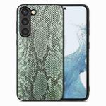 For Samsung Galaxy S23 5G Snakeskin Leather Back Cover Phone Case(Green)