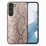 For Samsung Galaxy S23 5G Snakeskin Leather Back Cover Phone Case(Gray)
