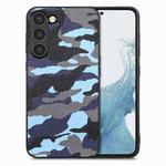 For Samsung Galaxy S23 5G Camouflage Leather Back Cover Phone Case(Blue)