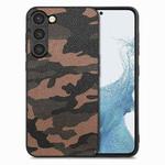 For Samsung Galaxy S23 5G Camouflage Leather Back Cover Phone Case(Brown)