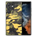 For Samsung Galaxy S23 Ultra 5G Camouflage Leather Back Cover Phone Case(Yellow)