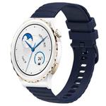 For Huawei Watch GT3 Pro 43mm 20mm Wavy Dot Pattern Solid Color Silicone Watch Band(Navy Blue)