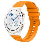 For Huawei Watch GT3 Pro 43mm 20mm Wavy Dot Pattern Solid Color Silicone Watch Band(Yellow)