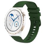 For Huawei Watch GT3 Pro 43mm 20mm Wavy Dot Pattern Solid Color Silicone Watch Band(Army Green)