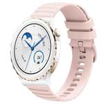 For Huawei Watch GT3 Pro 43mm 20mm Wavy Dot Pattern Solid Color Silicone Watch Band(Pink)