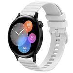 For Huawei Watch GT3 42mm 20mm Wavy Dot Pattern Solid Color Silicone Watch Band(White)