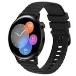 For Huawei Watch GT3 42mm 20mm Wavy Dot Pattern Solid Color Silicone Watch Band(Black)