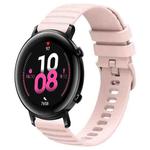 For Huawei Watch GT2 42mm 20mm Wavy Dot Pattern Solid Color Silicone Watch Band(Pink)