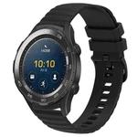 For Huawei Watch 2 20mm Wavy Dot Pattern Solid Color Silicone Watch Band(Black)