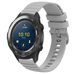 For Huawei Watch 2 20mm Wavy Dot Pattern Solid Color Silicone Watch Band(Grey)