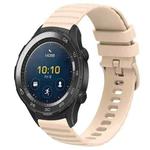 For Huawei Watch 2 20mm Wavy Dot Pattern Solid Color Silicone Watch Band(Beige)