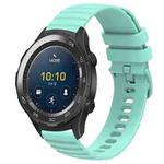 For Huawei Watch 2 20mm Wavy Dot Pattern Solid Color Silicone Watch Band(Teal)