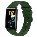 For Honor Watch ES 20mm Wavy Dot Pattern Solid Color Silicone Watch Band(Army Green)